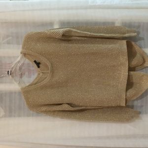 Gold Metallic Sweater by MINE Size M